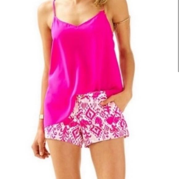Lilly Pulitzer Liana Mid Rise Shorts in Tons of Fun Magenta Sz 6 - Picture 1 of 14